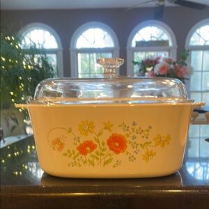 "Wildflower" - 5QT / 5L CorningWare Casserole with Glass Lid (A-5-B)